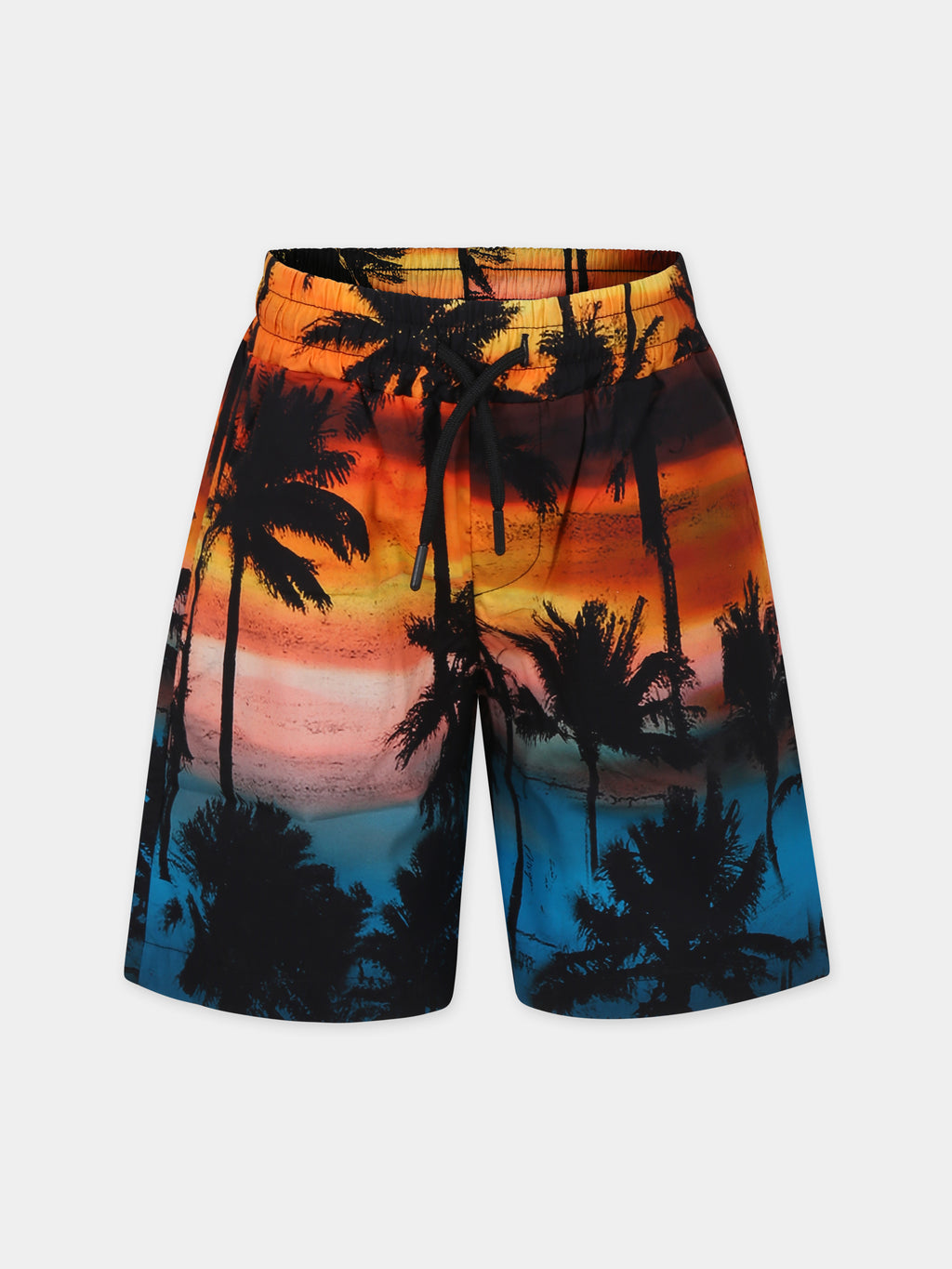 Orange shorts for boy with palm tree print